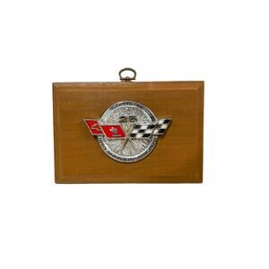 Vintage Chevy Corvette 25th Anniversary Emblem Mounted